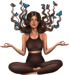 Meditating Woman Illustration 